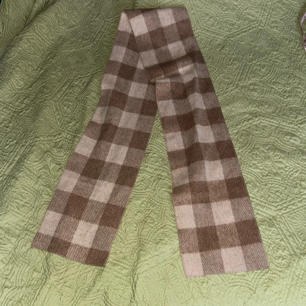 Vintage Wool scarf earth tones FLAWLESS